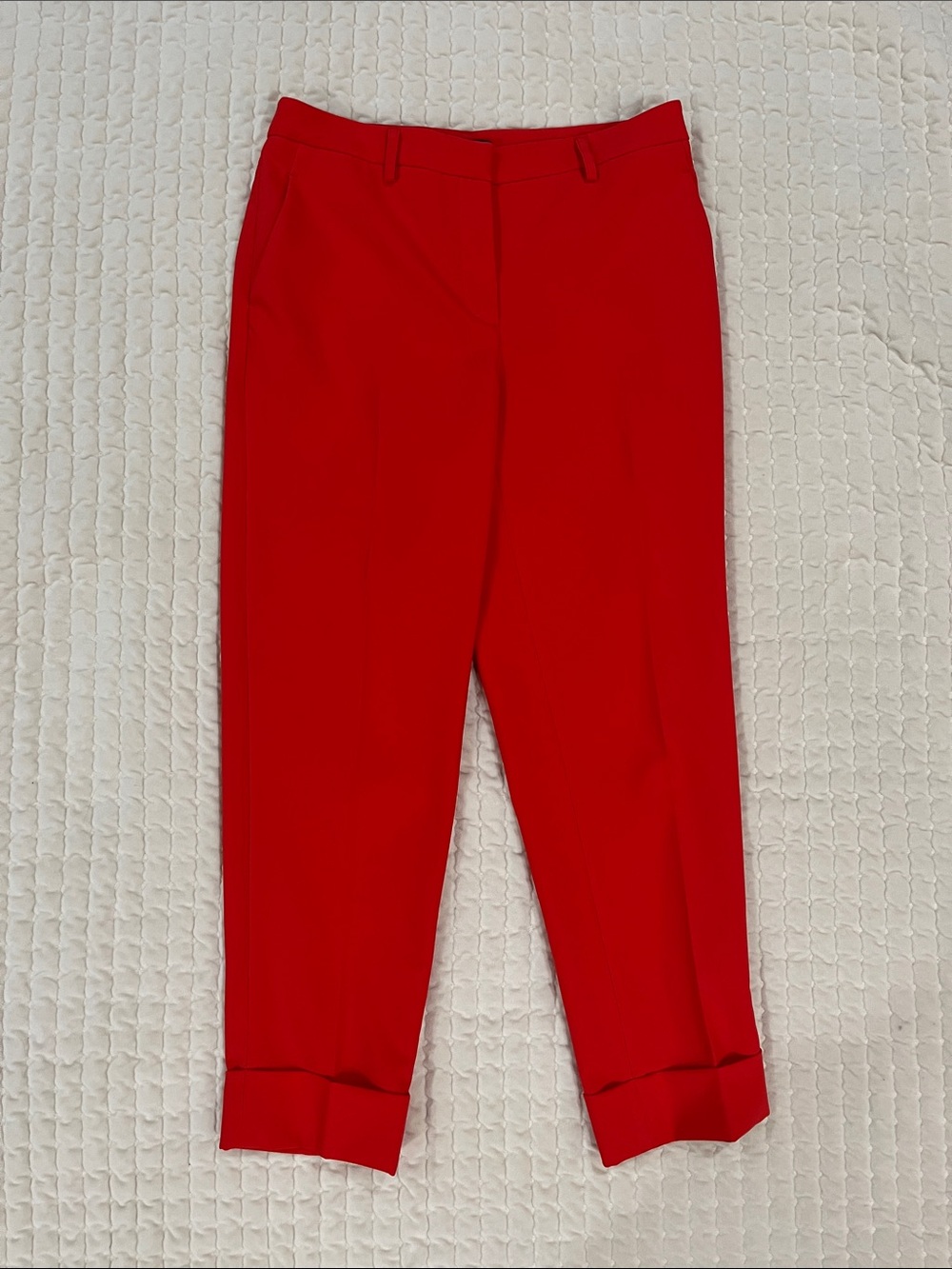 Vince Camuto Bright Red Cuffed Trousers